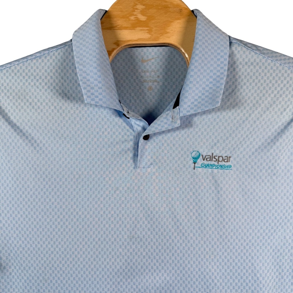 Nike Dri-FIT Valspar Championship Golf Polo Men XL Blue Textured Short Sleeve